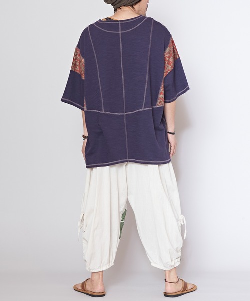 チャイハネ（チャイハネ）の「【チャイハネ】ペイズリー柄リドラ変形MEN'Sサルエルパンツ（その他パンツ・メンズ・ホワイト/パープル/ブラック・FREE）」の4枚目の写真