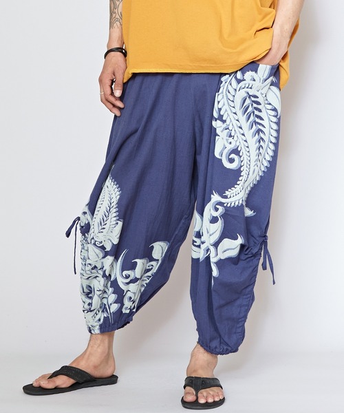 [定休日以外毎日出荷中] チャイハネ】ペイズリー柄リドラ変形MEN'Sサルエルパンツ パンツ