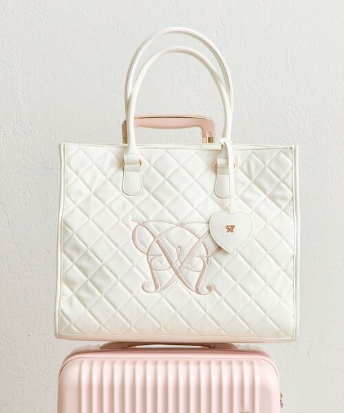 OLIVE des OLIVE（オリーブデオリーブ）の「【キャリーオン/大容量】Aimerianejoieキルティングキャリーオントート（トートバッグ・レディース・ベージュ/ライトグレー/アイボリー/ブラック・FREE）」の6枚目の写真