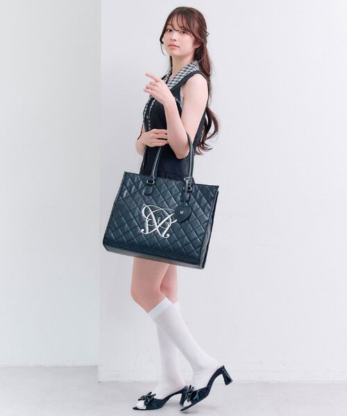 OLIVE des OLIVE（オリーブデオリーブ）の「【キャリーオン/大容量】Aimerianejoieキルティングキャリーオントート（トートバッグ・レディース・ベージュ/ライトグレー/アイボリー/ブラック・FREE）」の22枚目の写真