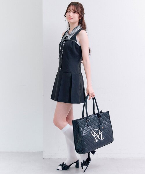 OLIVE des OLIVE（オリーブデオリーブ）の「【キャリーオン/大容量】Aimerianejoieキルティングキャリーオントート（トートバッグ・レディース・ベージュ/ライトグレー/アイボリー/ブラック・FREE）」の21枚目の写真