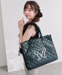 トートバッグ（ブラック/黒色系・キルティング）ファッション通販