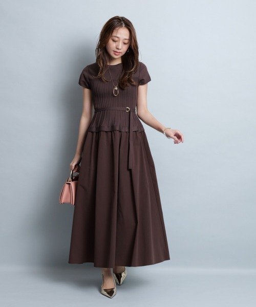JUSGLITTY ドッキングワンピース 秋冬 ジャスグリッティー JUSGLITTY ビスチェニットドッキング