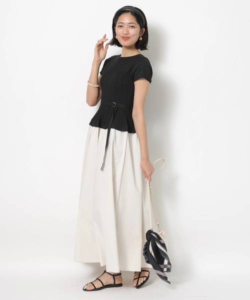 JUSGLITTY（ジャスグリッティー）の「ビスチェニットドッキングワンピース（ワンピース・レディース・グレイッシュベージュ/ブラック系その他/ボルドー/ネイビー/ブラウン・1/2）」の12枚目の写真