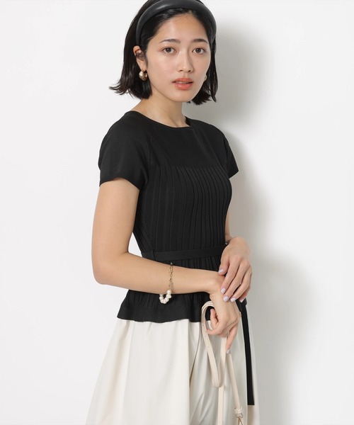 JUSGLITTY（ジャスグリッティー）の「ビスチェニットドッキングワンピース（ワンピース・レディース・グレイッシュベージュ/ブラック系その他/ボルドー/ネイビー/ブラウン・1/2）」の17枚目の写真