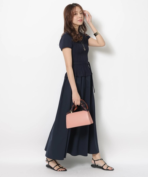 JUSGLITTY（ジャスグリッティー）の「ビスチェニットドッキングワンピース（ワンピース・レディース・グレイッシュベージュ/ブラック系その他/ボルドー/ネイビー/ブラウン・1/2）」の22枚目の写真