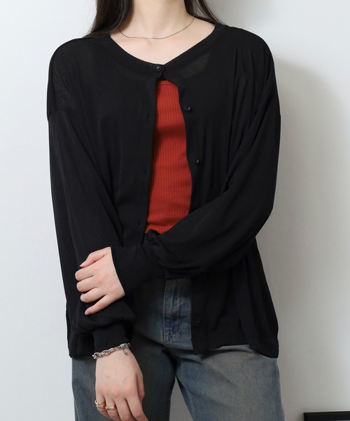 atONE(アットワン)の「シアースラブカーディガン(カーディガン/ボレロ・レディース・モカ/ネイビー/ブラック/杢グレー・M/L/LL/3L)」の10枚目の写真