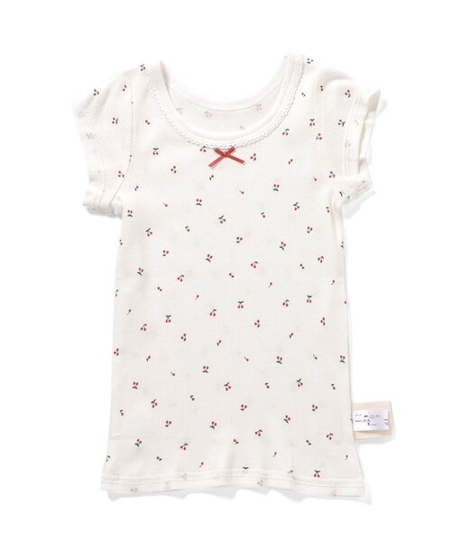 apres les cours（アプレレクール）の「GIRLSリブ半袖肌着（インナーウェア/肌着・キッズ・オフホワイト/サックスブルー/ピンク・80/90/100/110/120/130）」の6枚目の写真