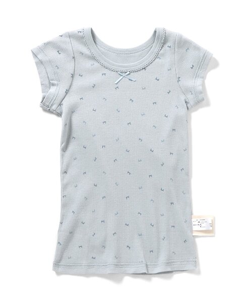 apres les cours（アプレレクール）の「GIRLSリブ半袖肌着（インナーウェア/肌着・キッズ・オフホワイト/サックスブルー/ピンク・80/90/100/110/120/130）」の4枚目の写真