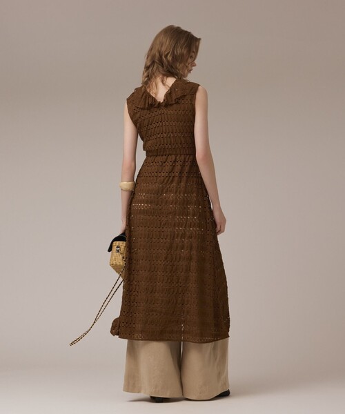 GRACE CONTINENTAL（グレースコンチネンタル）の「レースロングカーディガン（カーディガン/ボレロ・レディース・ブラック/ブラウン・36）」の4枚目の写真