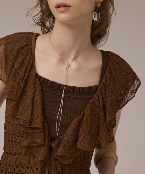 GRACE CONTINENTAL（グレースコンチネンタル）の「レースロングカーディガン（カーディガン/ボレロ・レディース・ブラック/ブラウン・36）」の8枚目の写真