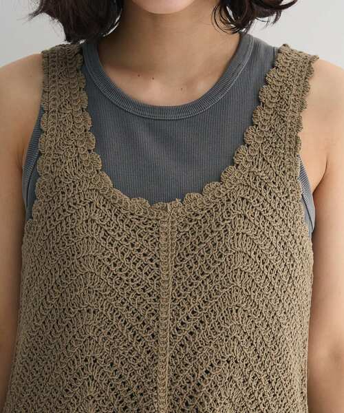 Sugar spoon（シュガースプーン）の「・SUGAR SPOON クロシェキリカエワンピース（ワンピース・レディース・ブラック/グレイッシュベージュ/アイボリー/チャコールグレー・FREE）」の14枚目の写真