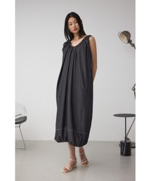 【身長/骨格別着用画像あり】前後2WAYバルーンギャザーワンピース 夏服 春服 秋服 ノースリーブ デニム