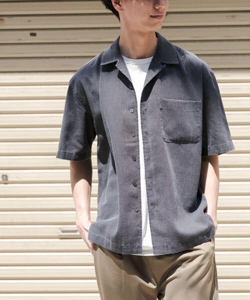 FORK&SPOON（フォークアンドスプーン）の「FORK&SPOON　ピグメントプリントシャツ（シャツ/ブラウス・メンズ・グリーン/アイボリー/グレー・4/5）」の3枚目の写真