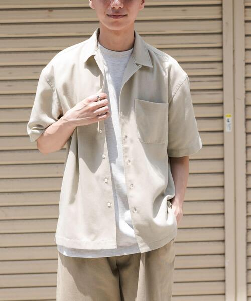 FORK&SPOON（フォークアンドスプーン）の「FORK&SPOON　ピグメントプリントシャツ（シャツ/ブラウス・メンズ・グリーン/アイボリー/グレー・4/5）」の2枚目の写真