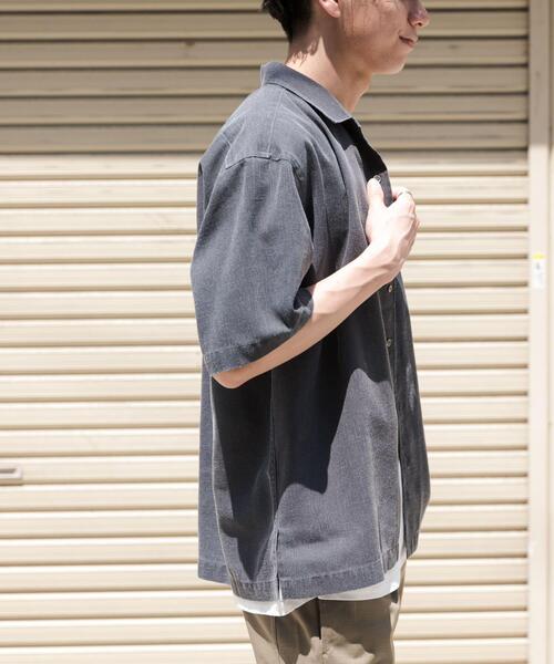 FORK&SPOON（フォークアンドスプーン）の「FORK&SPOON　ピグメントプリントシャツ（シャツ/ブラウス・メンズ・グリーン/アイボリー/グレー・4/5）」の4枚目の写真