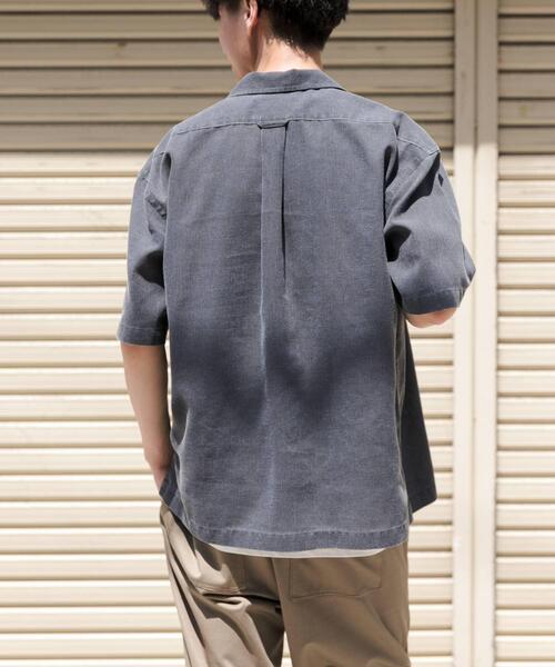 FORK&SPOON（フォークアンドスプーン）の「FORK&SPOON　ピグメントプリントシャツ（シャツ/ブラウス・メンズ・グリーン/アイボリー/グレー・4/5）」の5枚目の写真