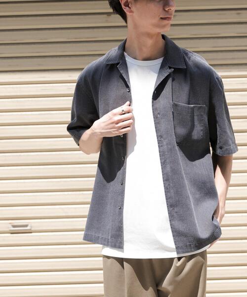 FORK&SPOON（フォークアンドスプーン）の「FORK&SPOON　ピグメントプリントシャツ（シャツ/ブラウス・メンズ・グリーン/アイボリー/グレー・4/5）」の7枚目の写真