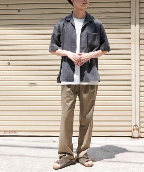 FORK&SPOON（フォークアンドスプーン）の「FORK&SPOON　ピグメントプリントシャツ（シャツ/ブラウス・メンズ・グリーン/アイボリー/グレー・4/5）」の9枚目の写真