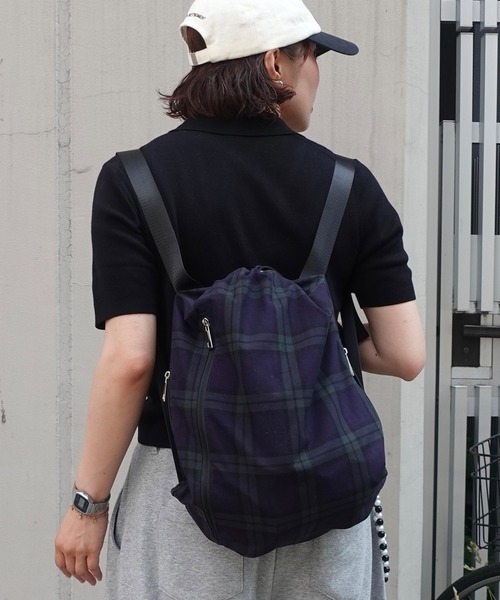 napinna maison×MAI】2wayマルチポケット付きドローコードナップサック