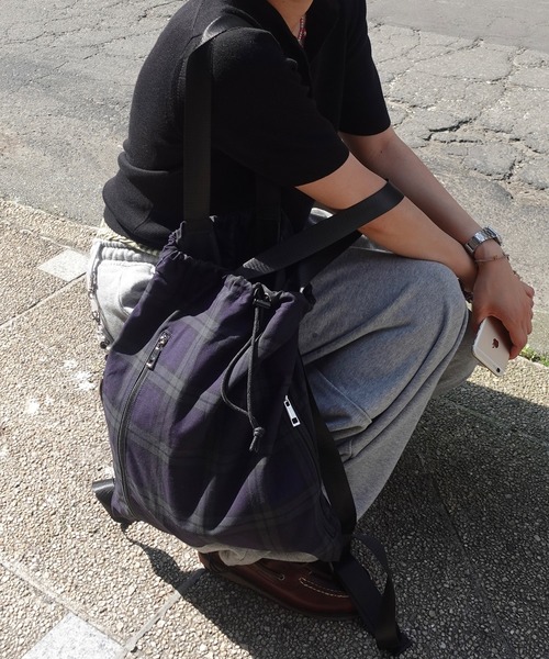 napinna maison×MAI】2wayマルチポケット付きドローコードナップサック