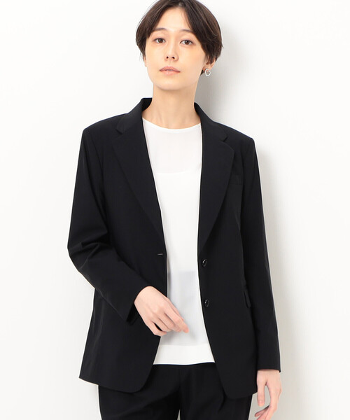 COMME CA(コムサ)の「【セットアップ対応】メリルハイテンション ジャケット(テーラードジャケット・レディース・ライトグレー/ブラック・9号/7号/11号)」の2枚目の写真