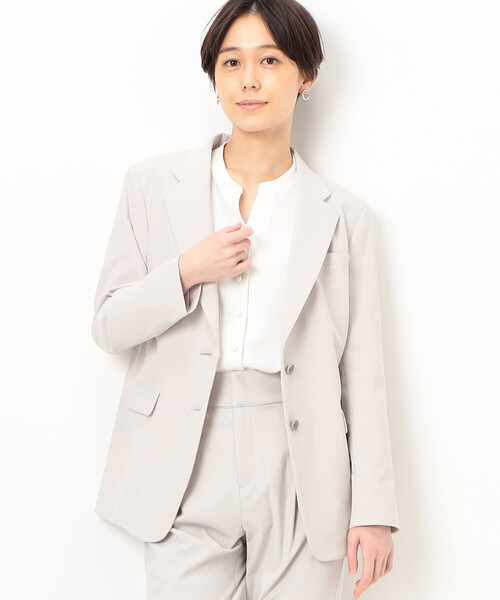 COMME CA（コムサ）の「【セットアップ対応】メリルハイテンション ジャケット（テーラードジャケット・レディース・ライトグレー・9号）」の4枚目の写真