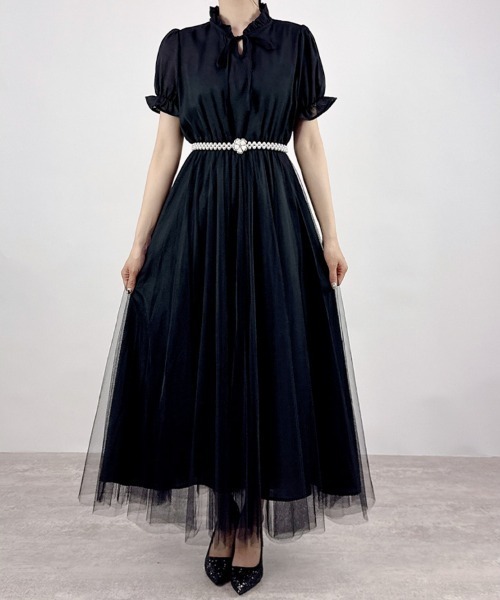 CLOTHY(クロシィ)の「【オケージョンやお出かけにも◎】パールベルト付きドレス(ドレス・レディース・ベージュ/ブラック・MEDIUM)」の21枚目の写真