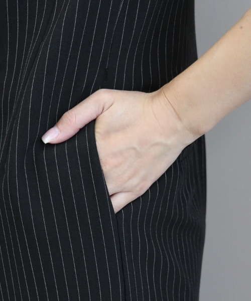 DONOBAN（ドノバン）の「【ANDRESD】pinstripe sleeveless bustier dress［ピンストライプスリーブレスビスチェドレス］（セットアップ・レディース・ブラック/ベージュ/グレー・L/M/S）」の11枚目の写真