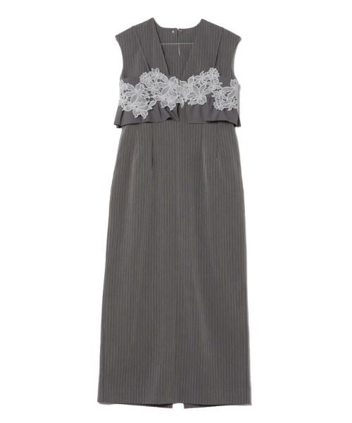 セール】【ANDRESD】pinstripe sleeveless bustier dress［ピン