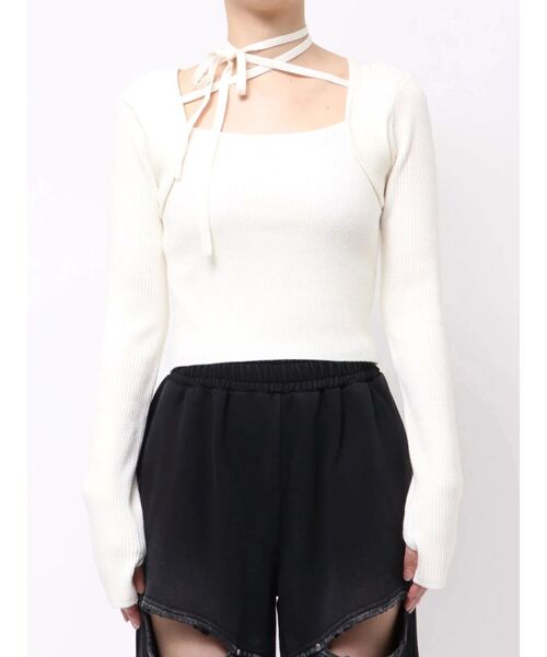 EMODA(エモダ)の「レイヤーコンパクトチョーカーニット(ニット/セーター・レディース・ブルー/ブラック/グレー/アイボリー・FREE)」の2枚目の写真