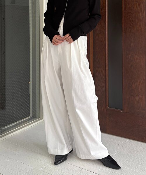 CAPRICIEUX LE'MAGE(カプリシューレマージュ)の「【選べる4サイズ展開】2タックコットンパンツ(その他パンツ・レディース・ホワイト/ブラック・38/PS/TM/36)」の7枚目の写真