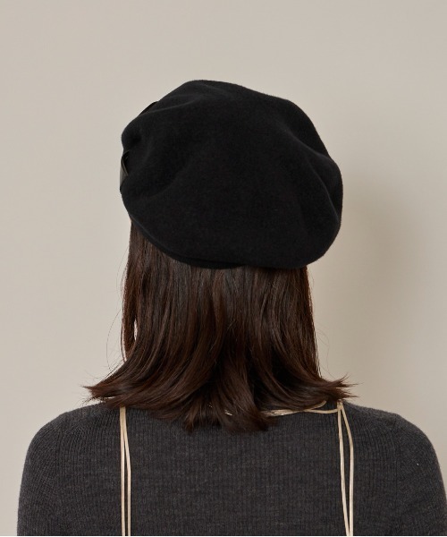 arth(アース)の「arth Put in Ribbon Beret / アース(ハンチング/ベレー帽・レディース・ブラック/ベージュ/ブラウン・M/57.5cm)」の6枚目の写真