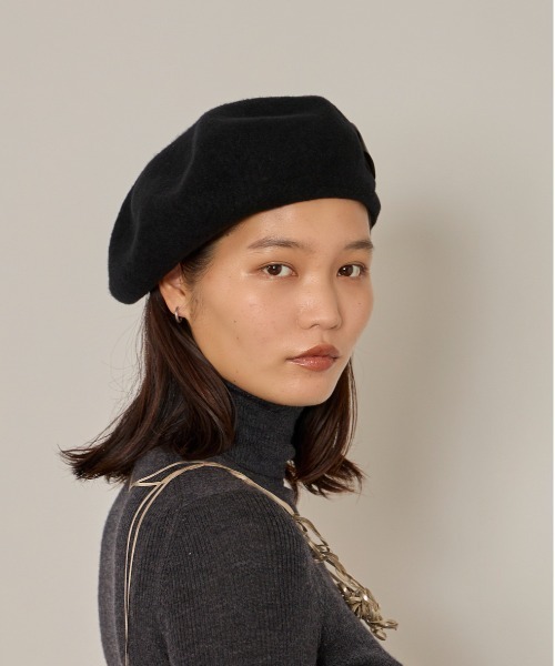 arth(アース)の「arth Put in Ribbon Beret / アース(ハンチング/ベレー帽・レディース・ブラック/ベージュ/ブラウン・M/57.5cm)」の7枚目の写真