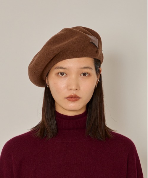 arth(アース)の「arth Put in Ribbon Beret / アース(ハンチング/ベレー帽・レディース・ブラック/ベージュ/ブラウン・M/57.5cm)」の18枚目の写真