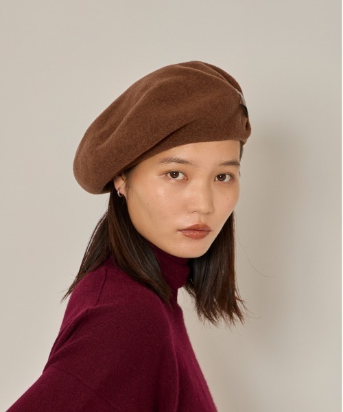 arth(アース)の「arth Put in Ribbon Beret / アース(ハンチング/ベレー帽・レディース・ブラック/ベージュ/ブラウン・M/57.5cm)」の19枚目の写真