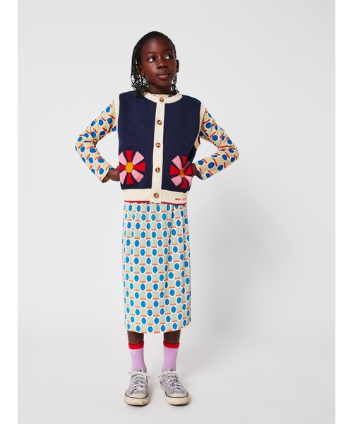 BOBO CHOSES(ボボショーズ)の「Geometric Scacs over pencil pleated skirt(スカート・キッズ・オフホワイト・2-3YEAR/4-5YEAR/6-7YEAR/8-9y/12-13y/10-11y)」の7枚目の写真