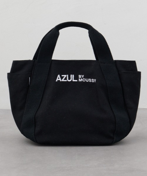 AZUL by moussy(アズールバイマウジー)の「キャンバスロゴミニトート(ハンドバッグ・メンズ・アイボリー/ブラック/ネイビー・FREE)」の3枚目の写真