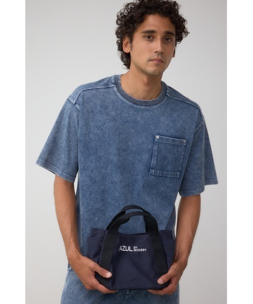 AZUL by moussy(アズールバイマウジー)の「キャンバスロゴミニトート(ハンドバッグ・メンズ・アイボリー/ブラック/ネイビー・FREE)」の12枚目の写真