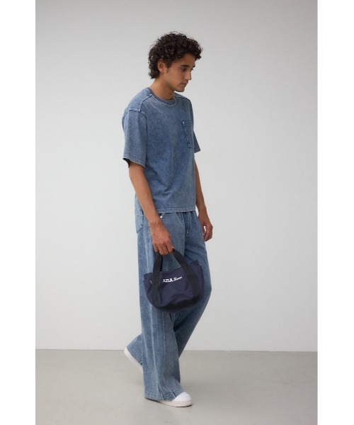 AZUL by moussy(アズールバイマウジー)の「キャンバスロゴミニトート(ハンドバッグ・メンズ・アイボリー/ブラック/ネイビー・FREE)」の11枚目の写真