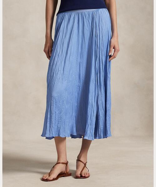 POLO RALPH LAUREN（ポロ ラルフ ローレン）の「クリンクルド サテン Aライン スカート（スカート・レディース・ブルー・S/M/L/XS/XXS）」の6枚目の写真