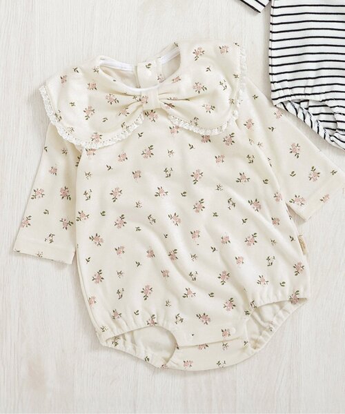 apres les cours（アプレレクール）の「リボン衿ボディースーツ（ロンパース・キッズ・その他2/その他3・70/80）」の2枚目の写真