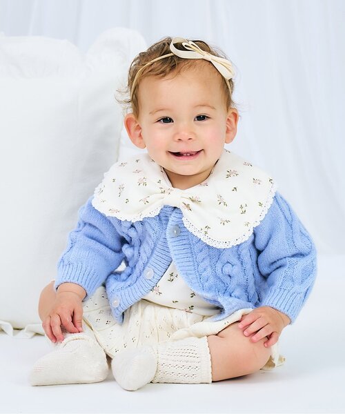 apres les cours（アプレレクール）の「リボン衿ボディースーツ（ロンパース・キッズ・その他2/その他3・70/80）」の5枚目の写真