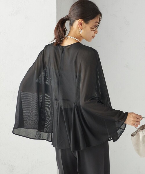 セール】troisiemeCHACO:〈洗濯機可能〉シアー ケープ ブラウス