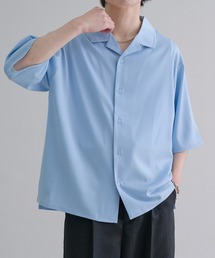 Mame Kuroguchi オープンカラーシャツ ブルー メンズのシャツ