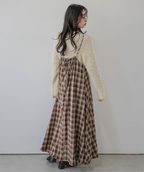 SUGAR BISKET(シュガービスケット)の「チェック柄キャミソールワンピース(ワンピース・レディース・ブルー/ブラック/グリーン/オレンジ/ベージュ・フリー)」の7枚目の写真