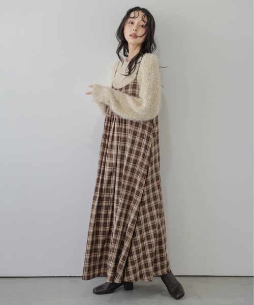 SUGAR BISKET(シュガービスケット)の「チェック柄キャミソールワンピース(ワンピース・レディース・ブルー/ブラック/グリーン/オレンジ/ベージュ・フリー)」の8枚目の写真