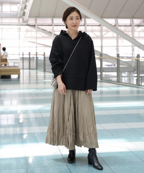 Bou Jeloud（ブージュルード）の「【はあちゅう*Bou Jeloud】カンガルーパーカー（スウェット・レディース・キャメル/ピンク/ブラック/グレー・FREE）」の9枚目の写真