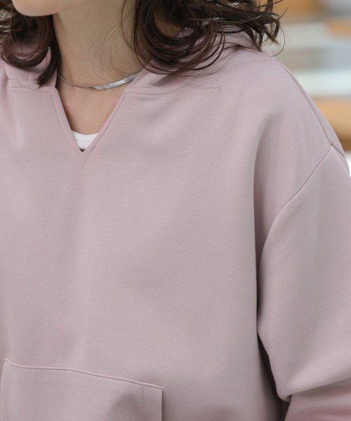 Bou Jeloud（ブージュルード）の「【はあちゅう*Bou Jeloud】カンガルーパーカー（スウェット・レディース・キャメル/ピンク/ブラック/グレー・FREE）」の22枚目の写真