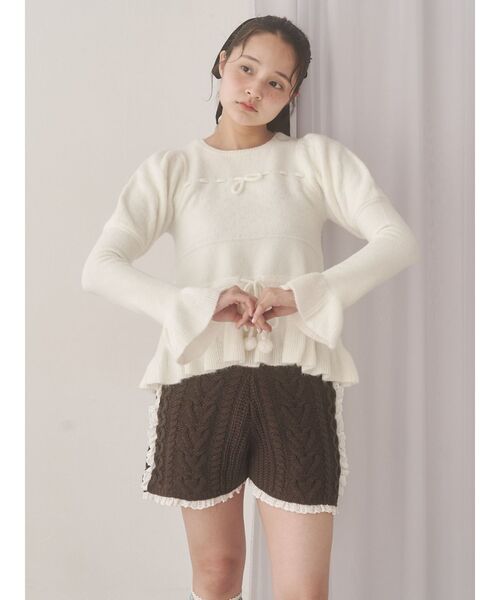 merry jenny(メリージェニー)の「フリルペプラムニットトップス(ニット/セーター・レディース・ネイビー/グレー/オフホワイト・FREE)」の10枚目の写真